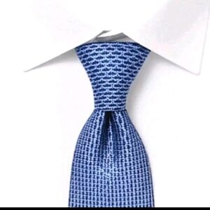 DUNHILL 100% Silk Men's Tie Blue Pine Trees Designer ITALY 58" x 3.75